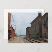 Gebouwen en treinrails in Burlington, Iowa Briefkaart (Voorkant / Achterkant)