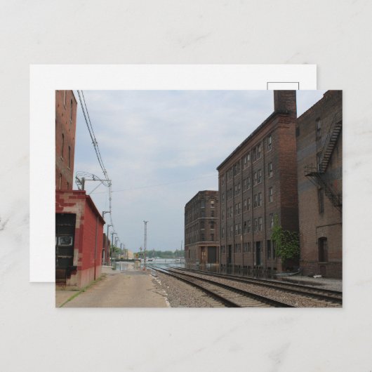 Gebouwen en treinrails in Burlington, Iowa Briefkaart (Voorkant / Achterkant)