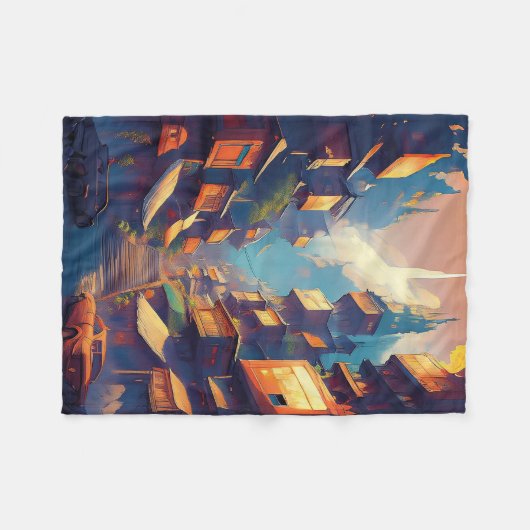 Gebouwen Fleece Deken (Voorkant (Horizontaal))