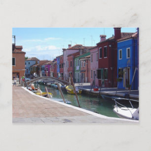 Gebouwen in Burano, Venetië Briefkaart