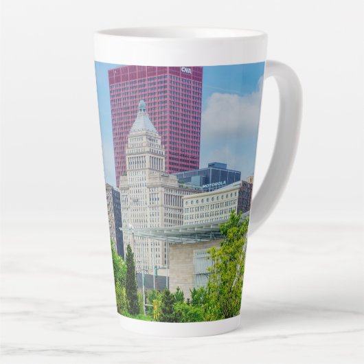 Gebouwen in Chicago Latte Mok (Rechterhoek)