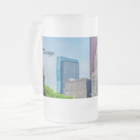 Gebouwen in de Mok van Chicago Frosted Glass Beer