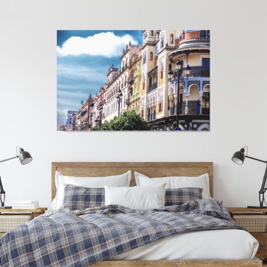 Gebouwen in Sevilla, Spanje Canvas Afdruk (Insitu (Slaapkamer))