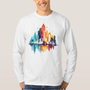 Gebouwen Landschap Moderne wolkenkrabbers Stadslev T-shirt