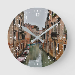 Gebouwen langs de kanalen van Venetië Ronde Klok