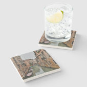 Gebouwen langs de kanalen van Venetië Stenen Onderzetter (Zijkant)