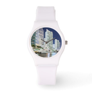 Gebouwen langs de rivier de Miami Horloge