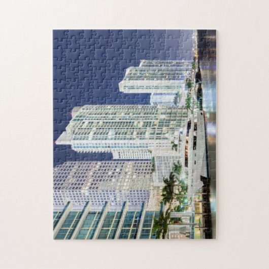 Gebouwen langs de rivier de Miami Legpuzzel (Verticaal)