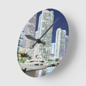 Gebouwen langs de rivier de Miami Ronde Klok (Hoek)