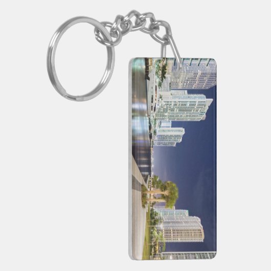 Gebouwen langs de rivier de Miami Sleutelhanger (Voorkant Links)