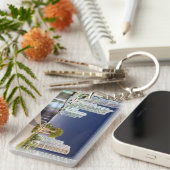 Gebouwen langs de rivier de Miami Sleutelhanger (Voorkant Rechts)