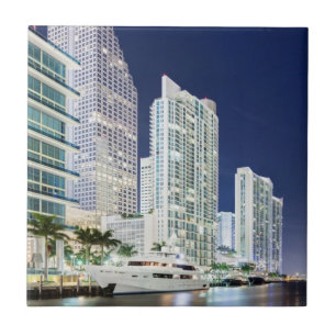 Gebouwen langs de rivier de Miami Tegeltje