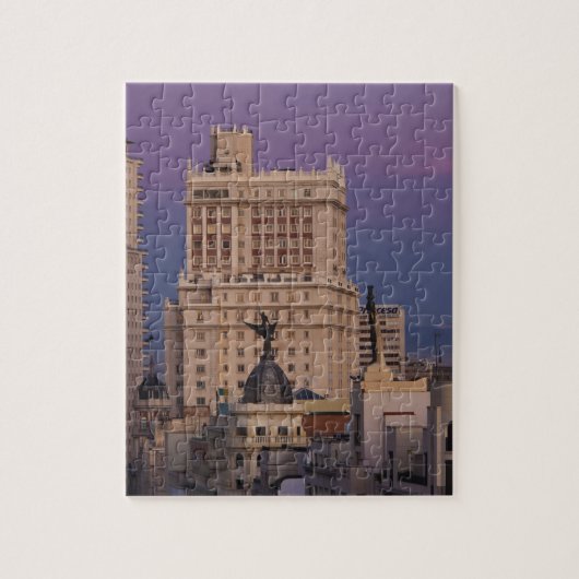 Gebouwen langs Gran Via en Edificio Espana Legpuzzel (Verticaal)