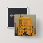 Gebouwen langs Gran Via en Edificio Espana Vierkante Button 5,1 Cm (Voorkant /achterkant)