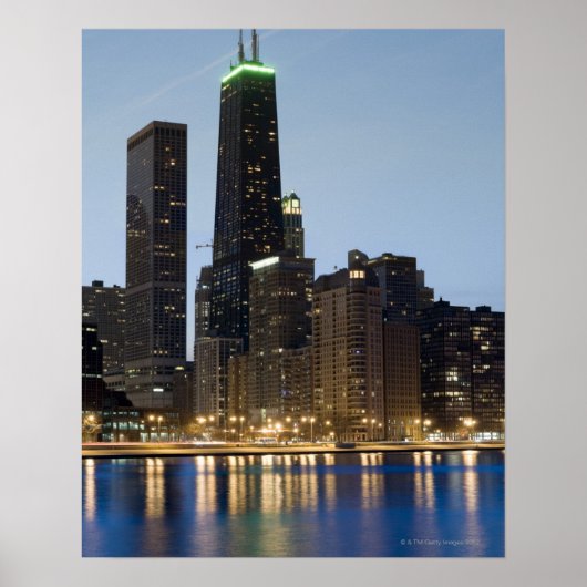 Gebouwen langs het centrum van Chicago Poster (Voorkant)
