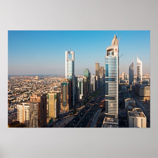 Gebouwen langs Sheikh Zayed Road, Dubai Poster (Voorkant)