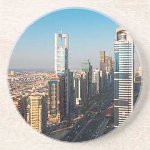 Gebouwen langs Sheikh Zayed Road, Dubai Zandsteen Onderzetter