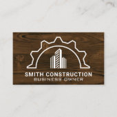 Gebouwen Logo | Achtergrond hout Visitekaartje (Voorkant)