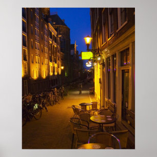 Gebouwen met 17e of 18e eeuwse gevel en poster