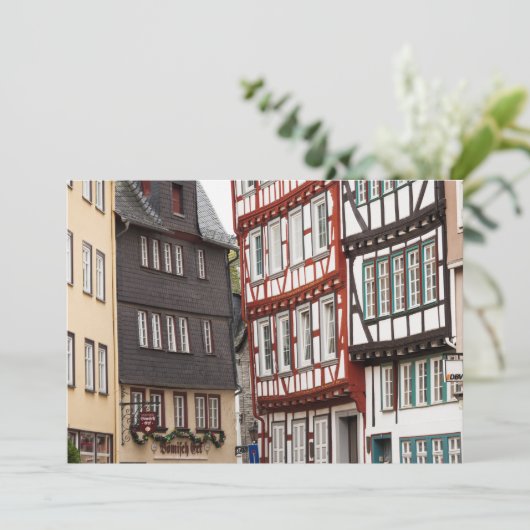 Gebouwen met een halfuurplaats bedankkaart (Staand voorkant)