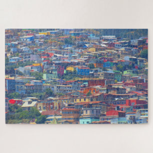 gebouwen met valparaiso - kleur legpuzzel