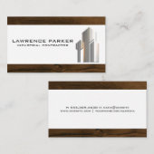 Gebouwen Metallic Logo | houtversiering Visitekaartje (Voorkant / Achterkant)