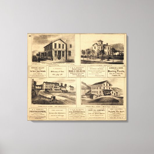 Gebouwen, Oliedag, Franklin, Tarr Boerderij Canvas Afdruk (Voorkant)
