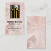 Gebouwen onroerend goed | Roze marmer Visitekaartje (Voorkant / Achterkant)