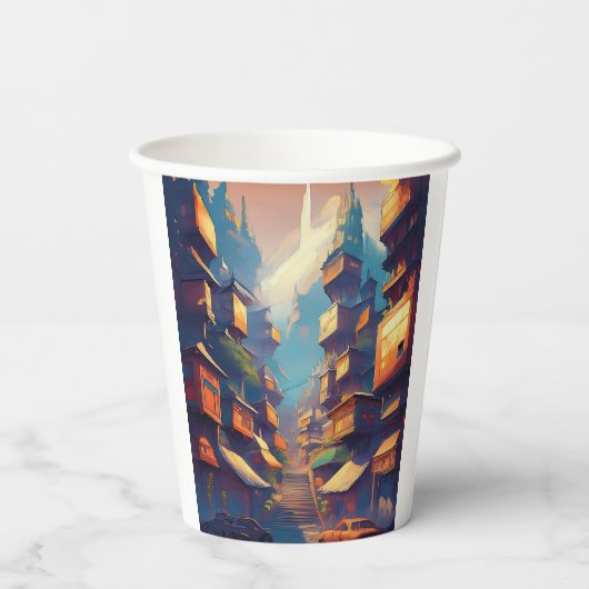 Gebouwen Papieren Bekers (Achterkant)