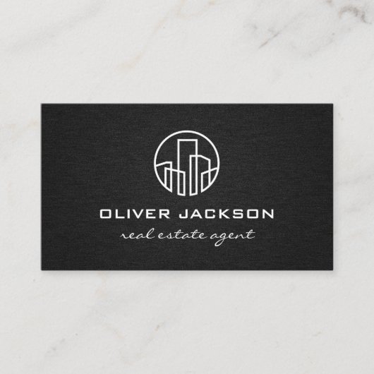 Gebouwen Real Estate Linen Background Visitekaartje (Voorkant)