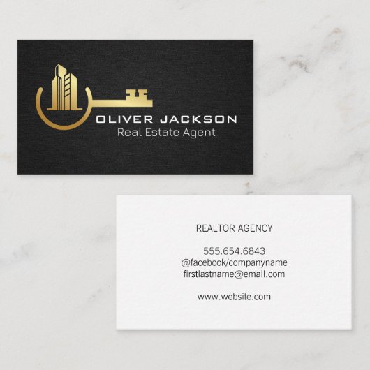 Gebouwen Real Estate Linen Background Visitekaartje (Voorkant / Achterkant)