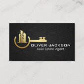 Gebouwen Real Estate Linen Background Visitekaartje (Voorkant)