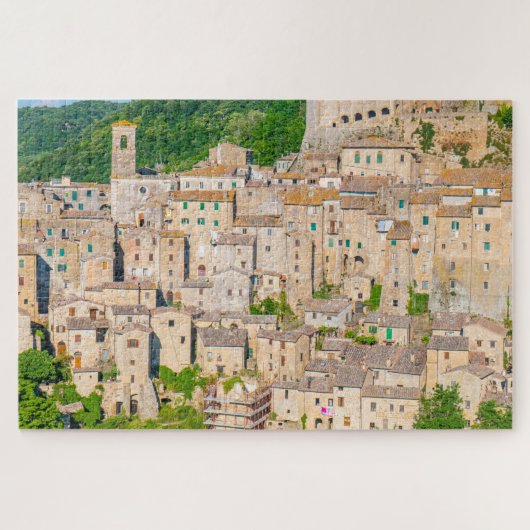 Gebouwen van de middeleeuwse stad Sorano Legpuzzel (Horizontaal)