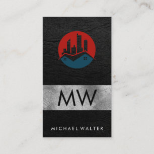 Gebouwen voor de thuisarchitectuur   Leder Visitekaartje