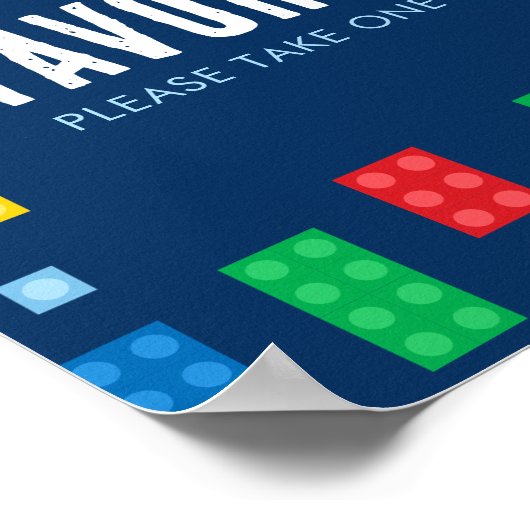 Gebouwstenen Verjaardag gunsten teken Poster (Hoek)