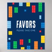 Gebouwstenen Verjaardag gunsten teken Poster (Voorkant)