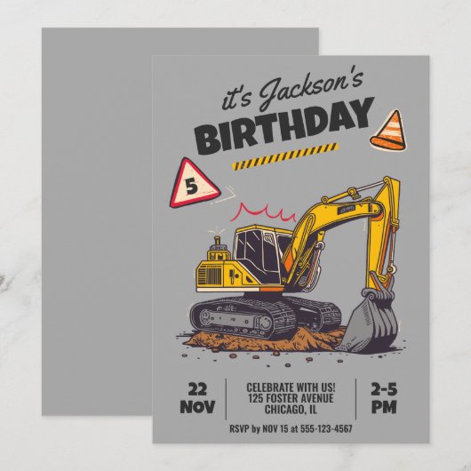 Gebouwthema Kinderverjaardagsfeestje Kaart (Voorkant / Achterkant)