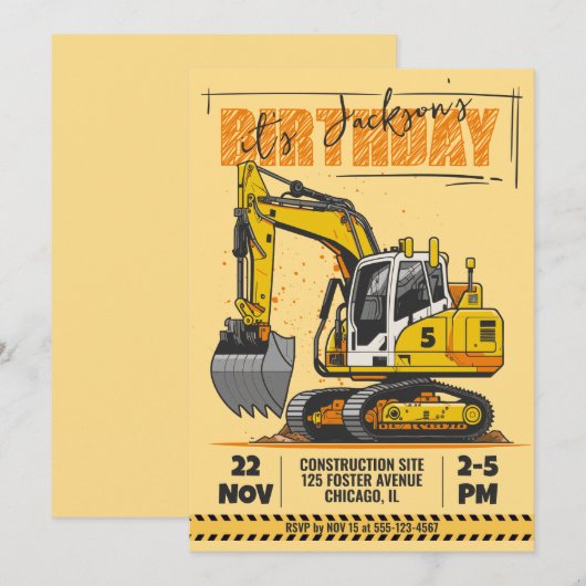 Gebouwthema Kinderverjaardagsfeestje Kaart (Voorkant / Achterkant)