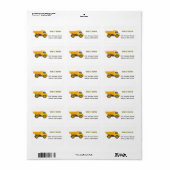 Gebouwwagen Verjaardag Adres Label (Full Sheet)