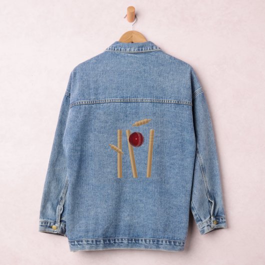 Gebowld op cricket, dames denim jas denim jacket (Hangar)