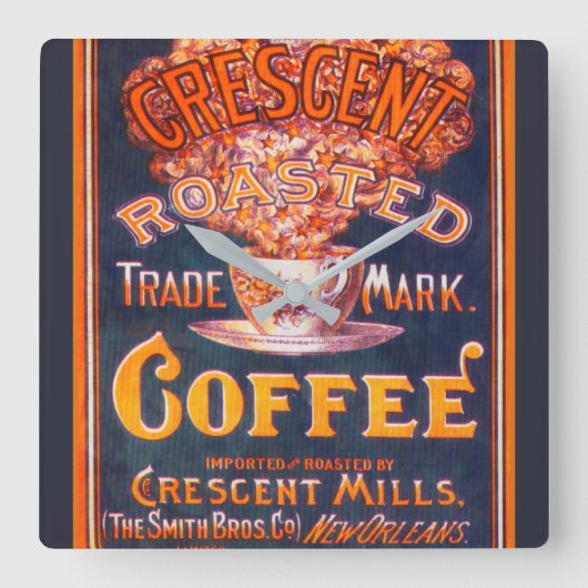 gebrand koffie en Poster Vierkante Klok (Voorkant)