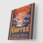  gebrand koffie en Poster Vierkante Klok (Hoek)