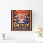  gebrand koffie en Poster Vierkante Klok (Huis)