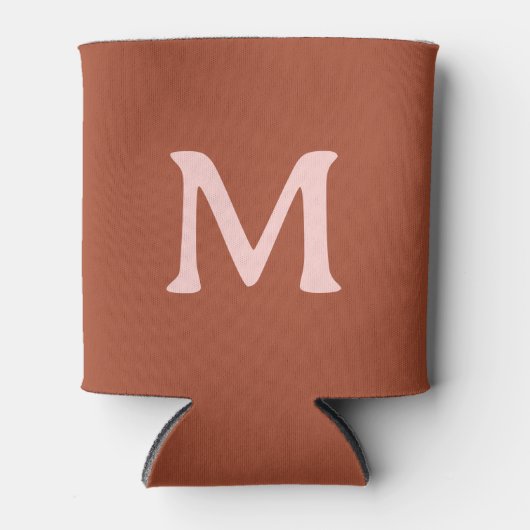 Gebrand Sinaasappel Custom Monogram Blikjeskoeler (Voorkant)