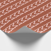 Gebrand Sinaasappel Custom Monogram Cadeaupapier (Hoek)