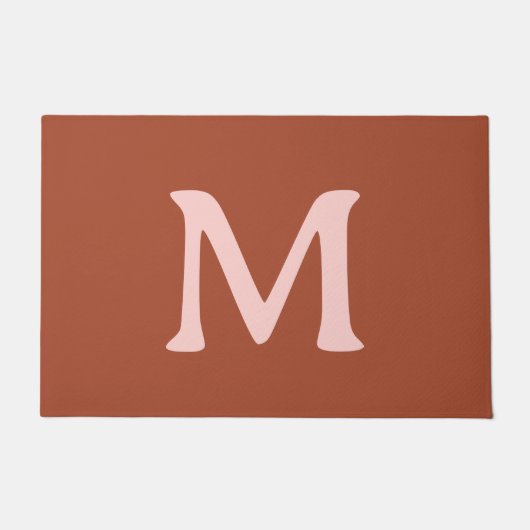 Gebrand Sinaasappel Custom Monogram Deurmat (Voorkant)