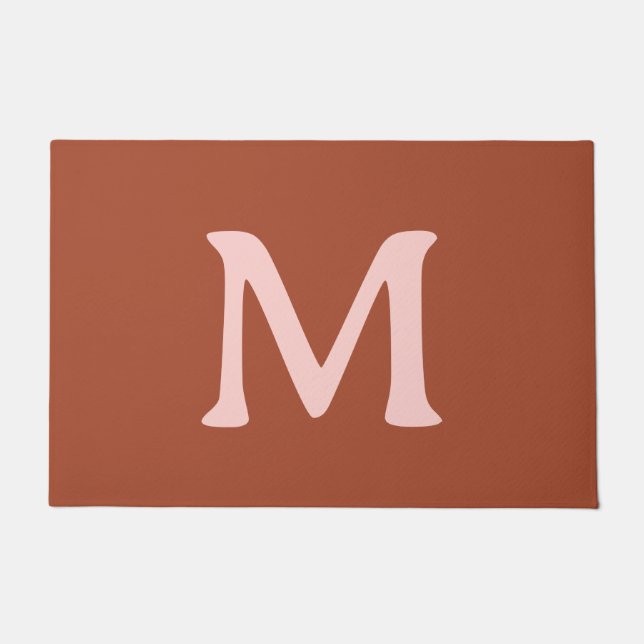 Gebrand Sinaasappel Custom Monogram Deurmat (Voorkant)