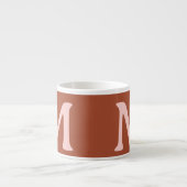 Gebrand Sinaasappel Custom Monogram Espresso Kop (Voorkant)