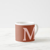 Gebrand Sinaasappel Custom Monogram Espresso Kop (Voorkant rechts)