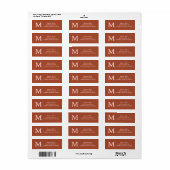 Gebrand Sinaasappel Custom Monogram Etiket (Full Sheet)